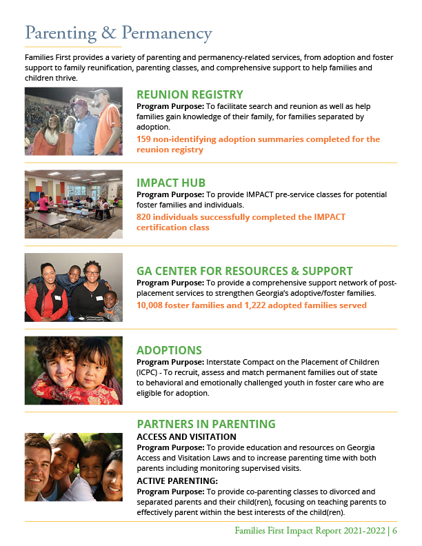 Families First Annual Impact Report 21-22